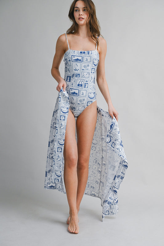 Oceana Swimsuit & Cover Up Skirt Set