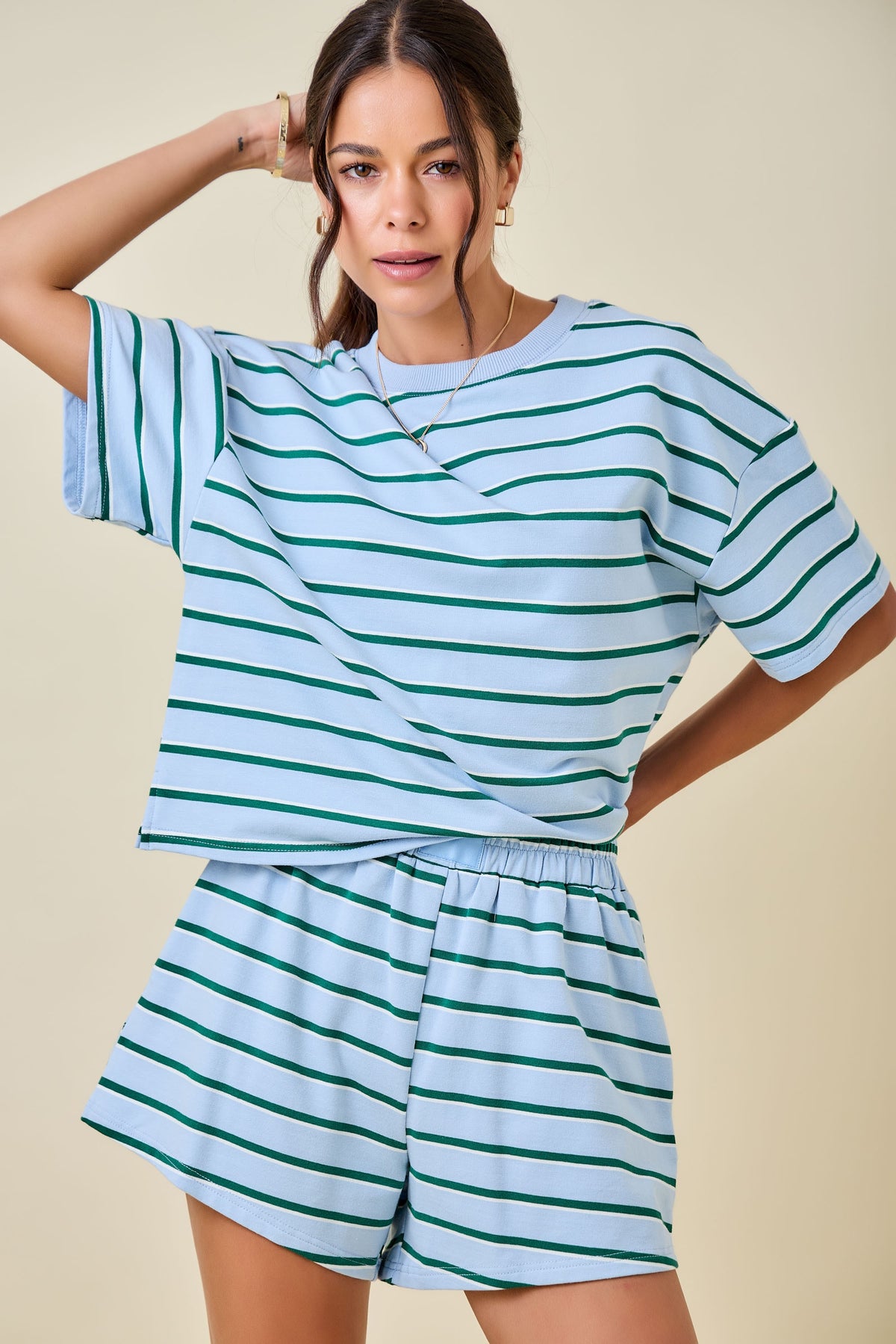 Striped Boxy Lounge Sweatshirt