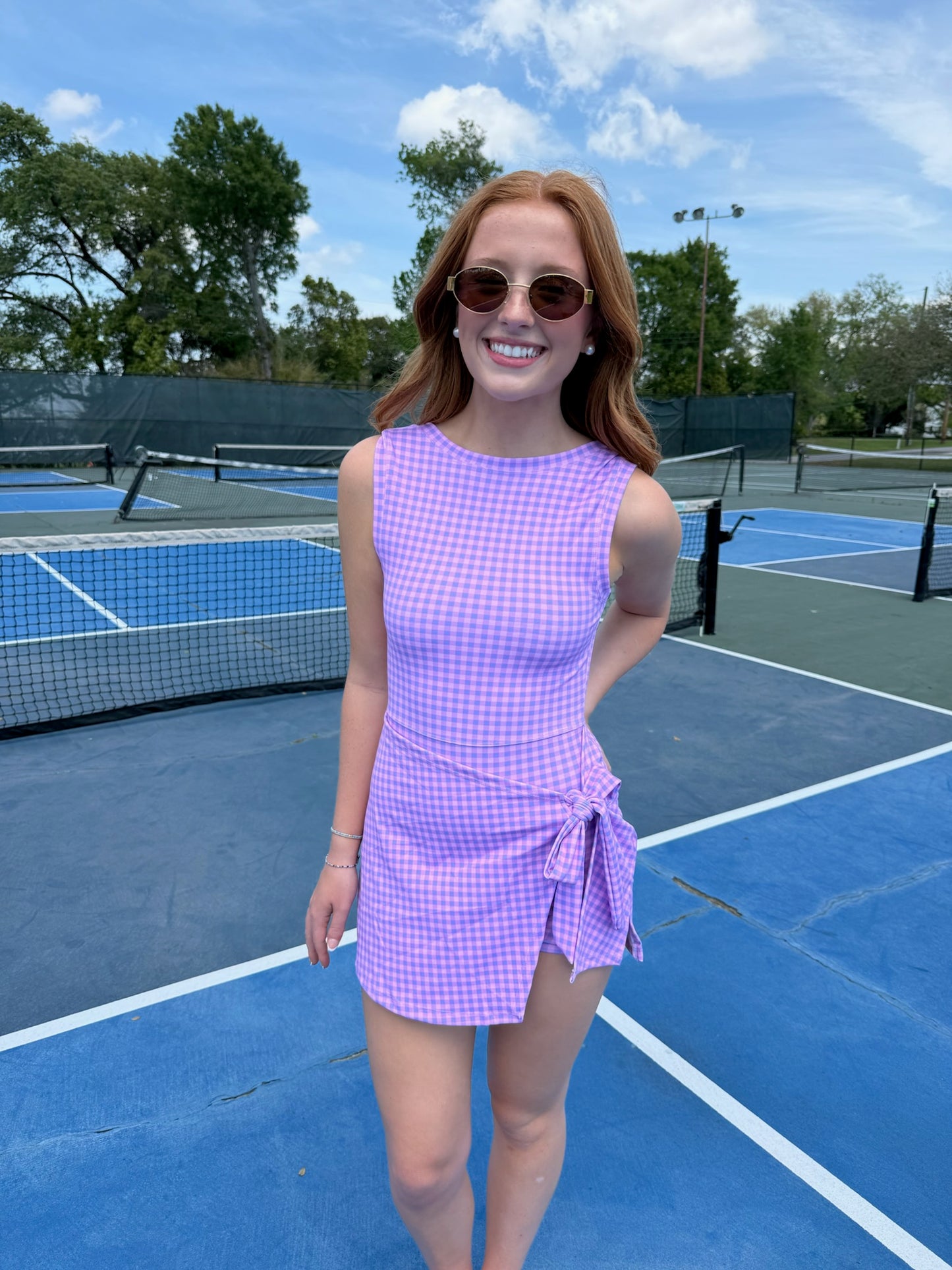 Rally Gingham Wrap Active Dress