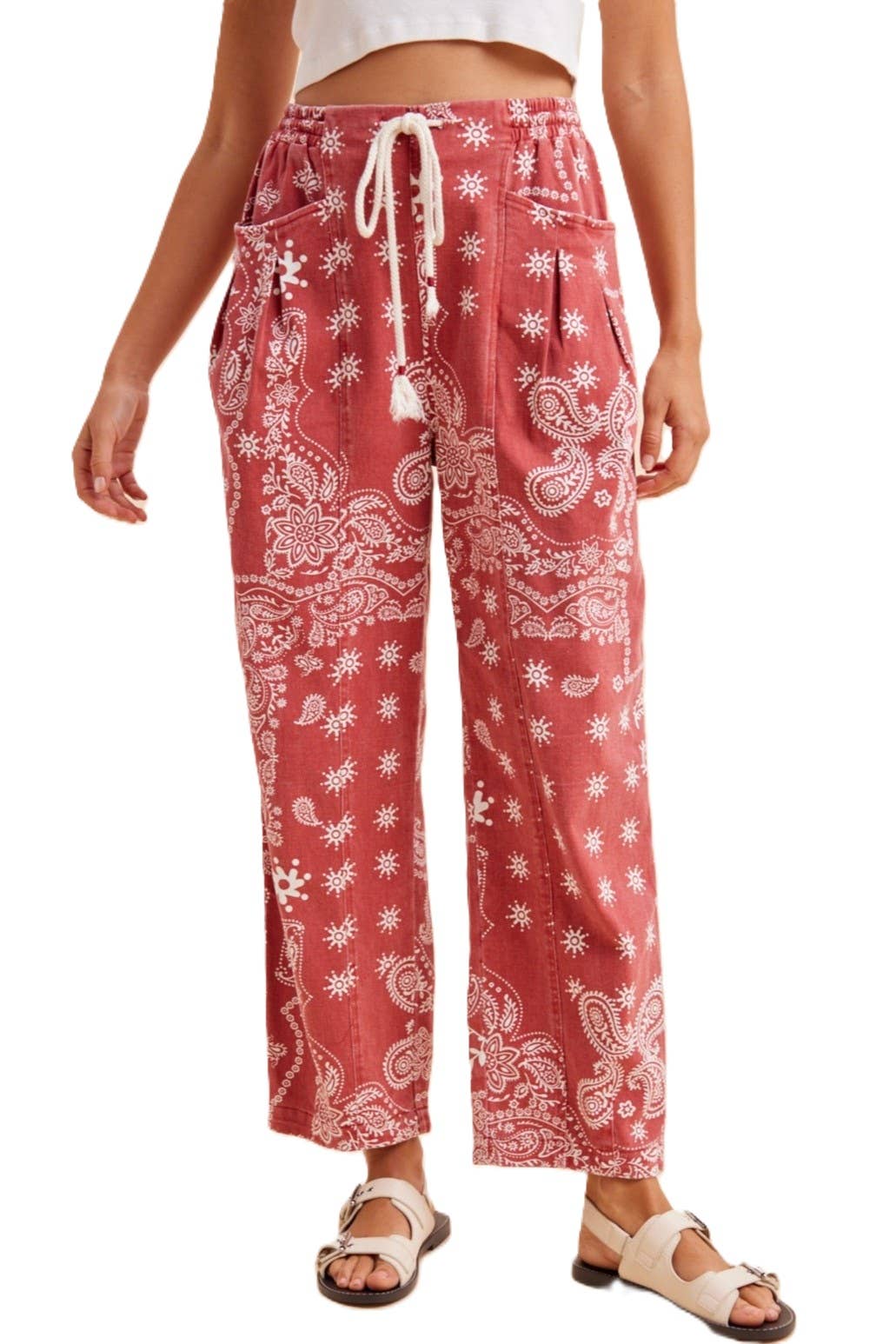 Bandana Barrel Denim Pants