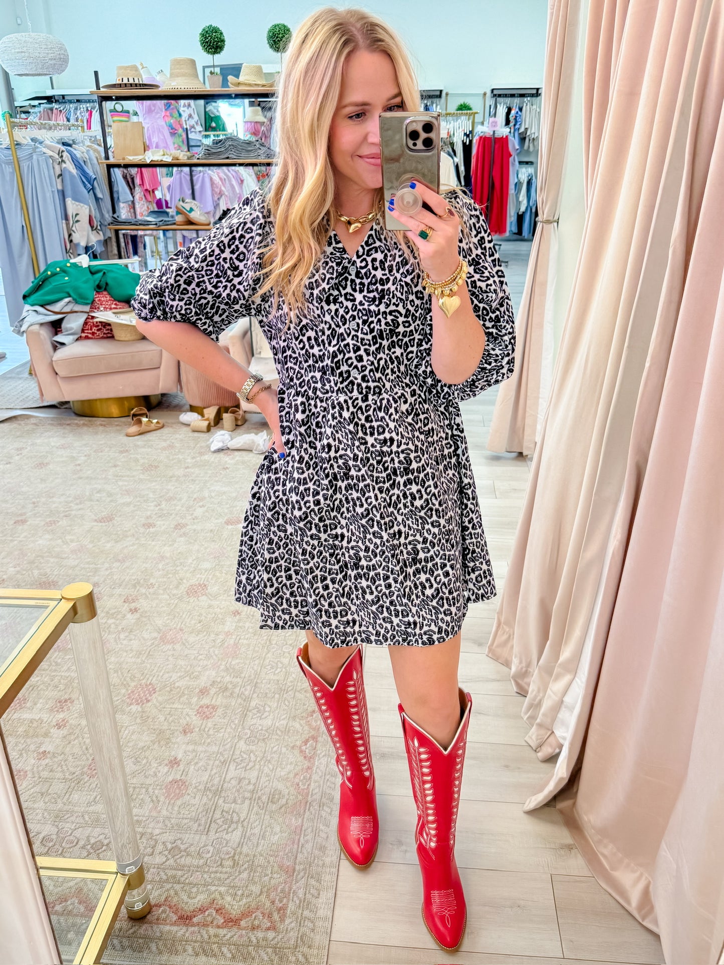 Kelly Collared Leopard Mini Dress