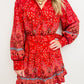 Autumn Florals Belted Mini Dress