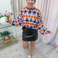 Checker Trim Halloween Icon Sweater