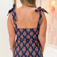 Floral Print Tie Shoulder Athletic Dress
