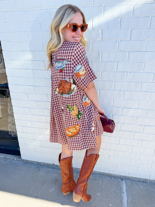 Queen of Turkey Short Sleeve Dress