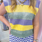 Metallic Mardi Gras Stripe Sweater Vest