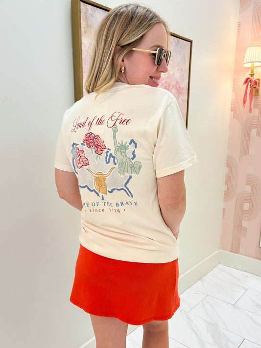 Land of the Free Watercolor Tee