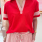 Ball Field Stripe Trim Top