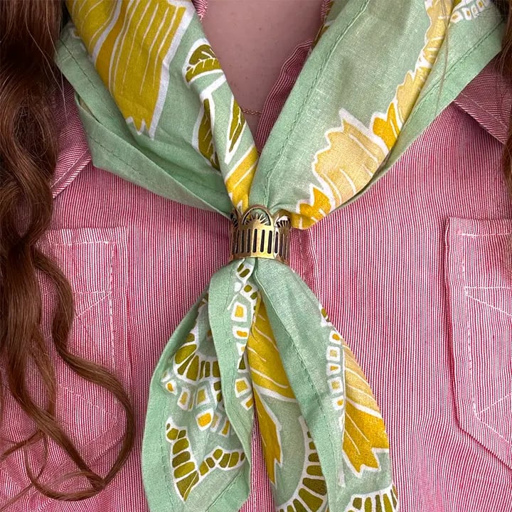 Leah Brass Scarf Slide Ring