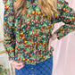 Isabel Floral Ruffle Button Up Top