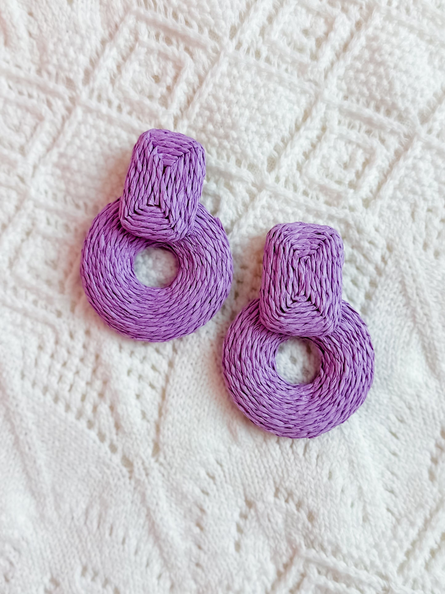 Raffia Circle Earring