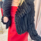 Salt Lake City Crop Jacket Black Faux Fur