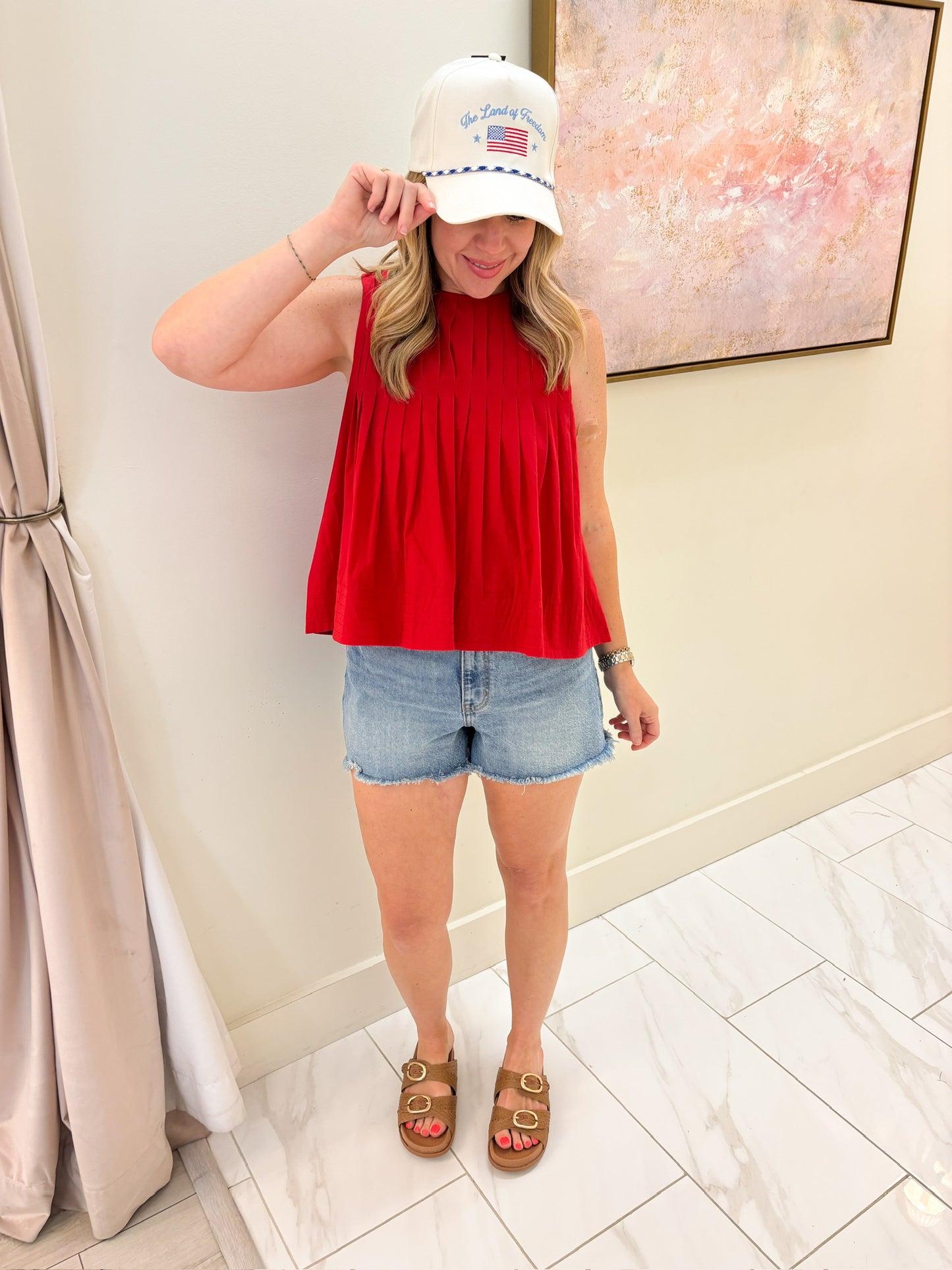 Carter Pleated Sleeveless Top