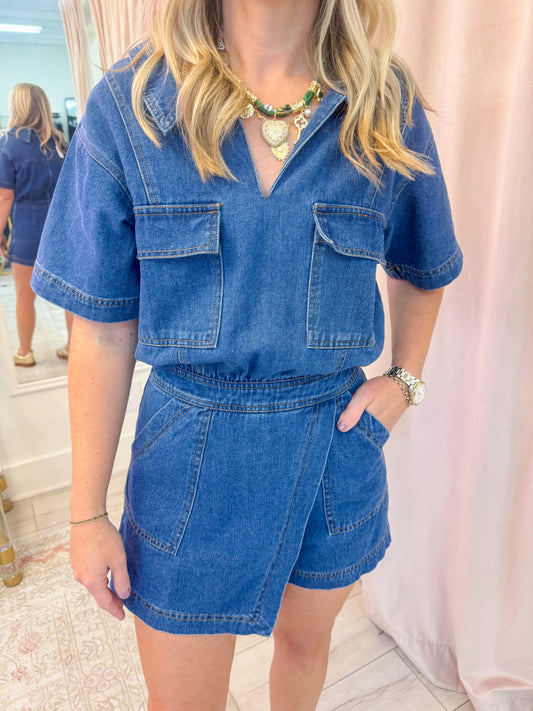 Ready or Not Denim Romper