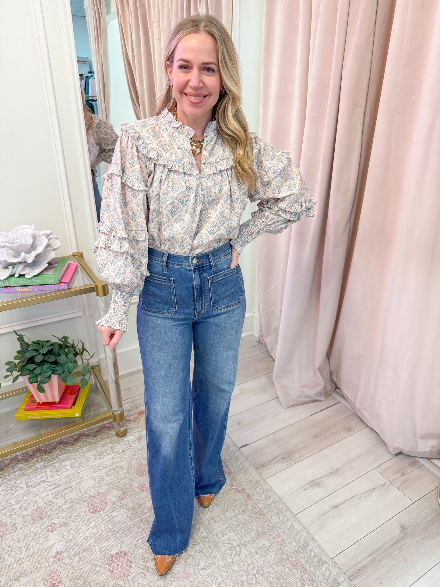 Tilley Floral Ruffle Sleeve Blouse