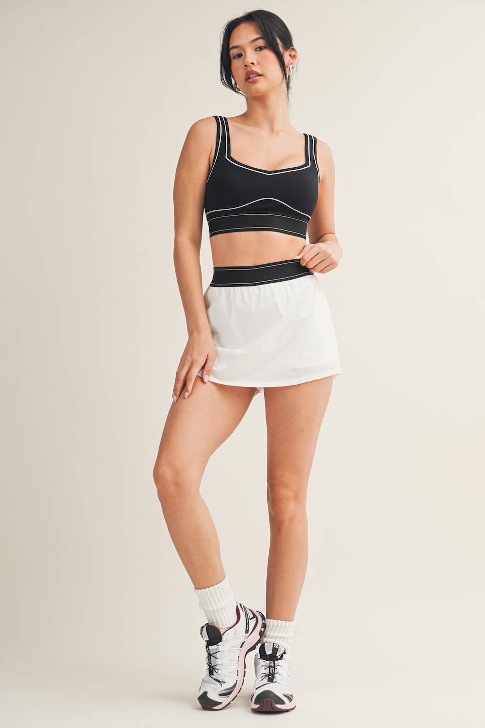Waistband Contrast Skort