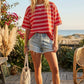 Oversized Striped Short Sleeve Top