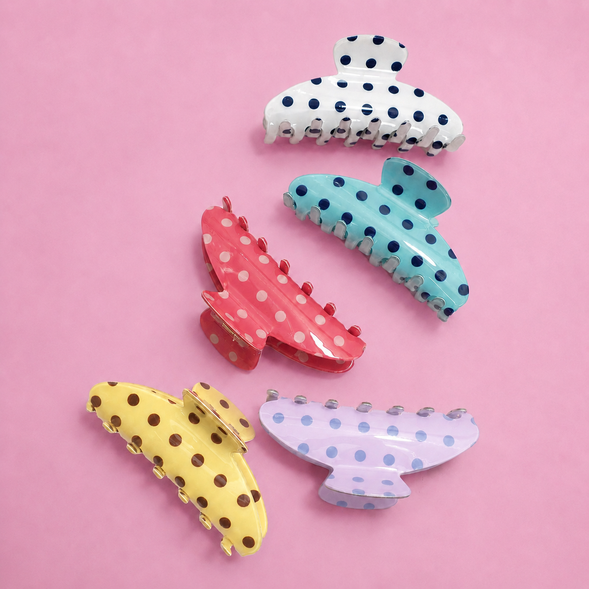 Retro Polka Dot Hair Claw