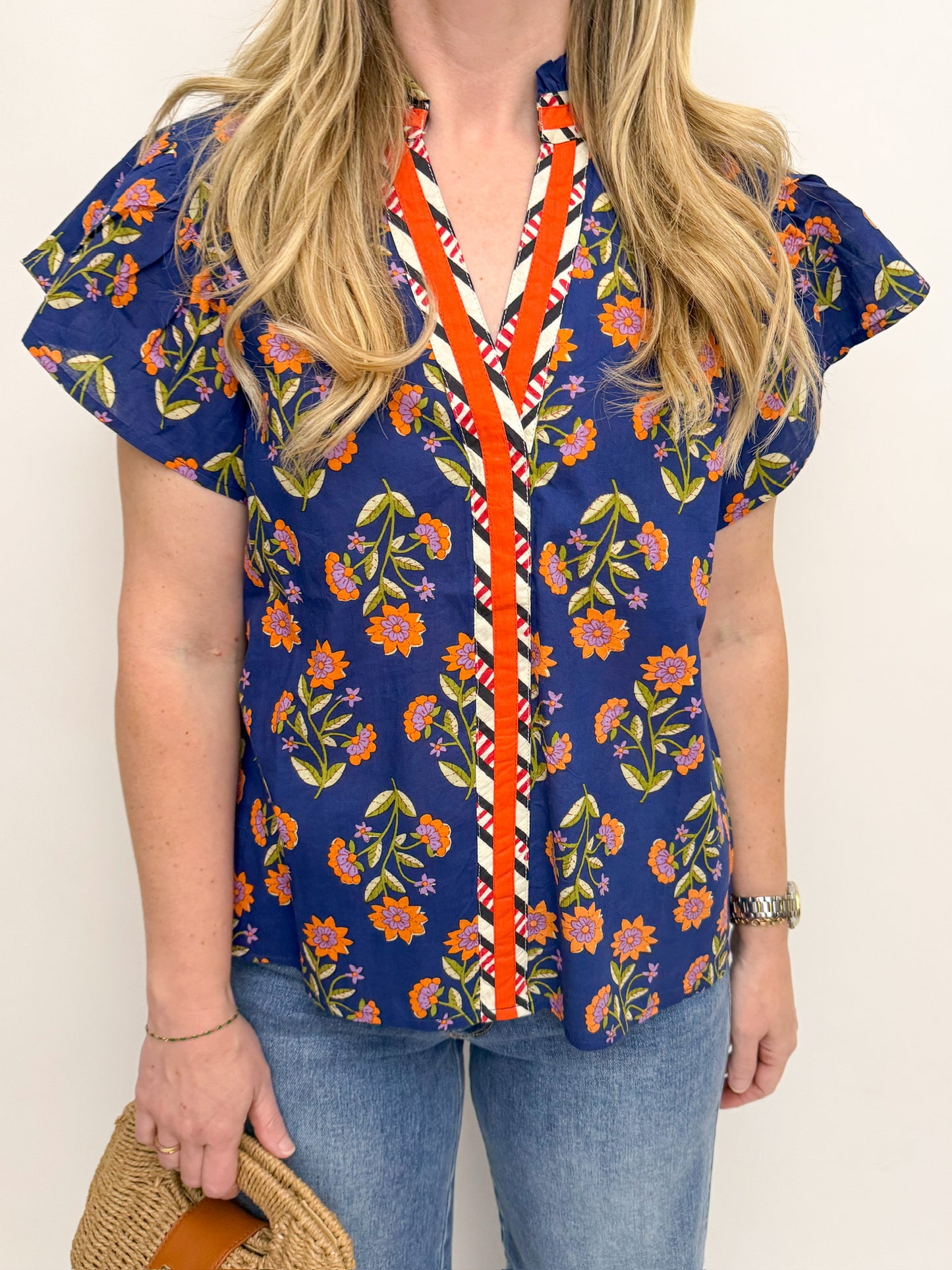 Zinnia Flutter Sleeve Blouse