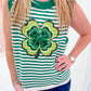 Striped Sequin Shamrock Knit Tank