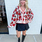 Poinsettia Button Up Cardigan