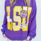 LSU Metallic Word with Icons Sweatshirt