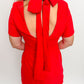 Valerie Tie Back Crinkle Cocktail Dress