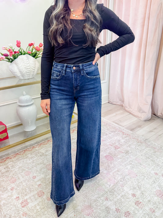 High Rise Full Wide Leg Jean