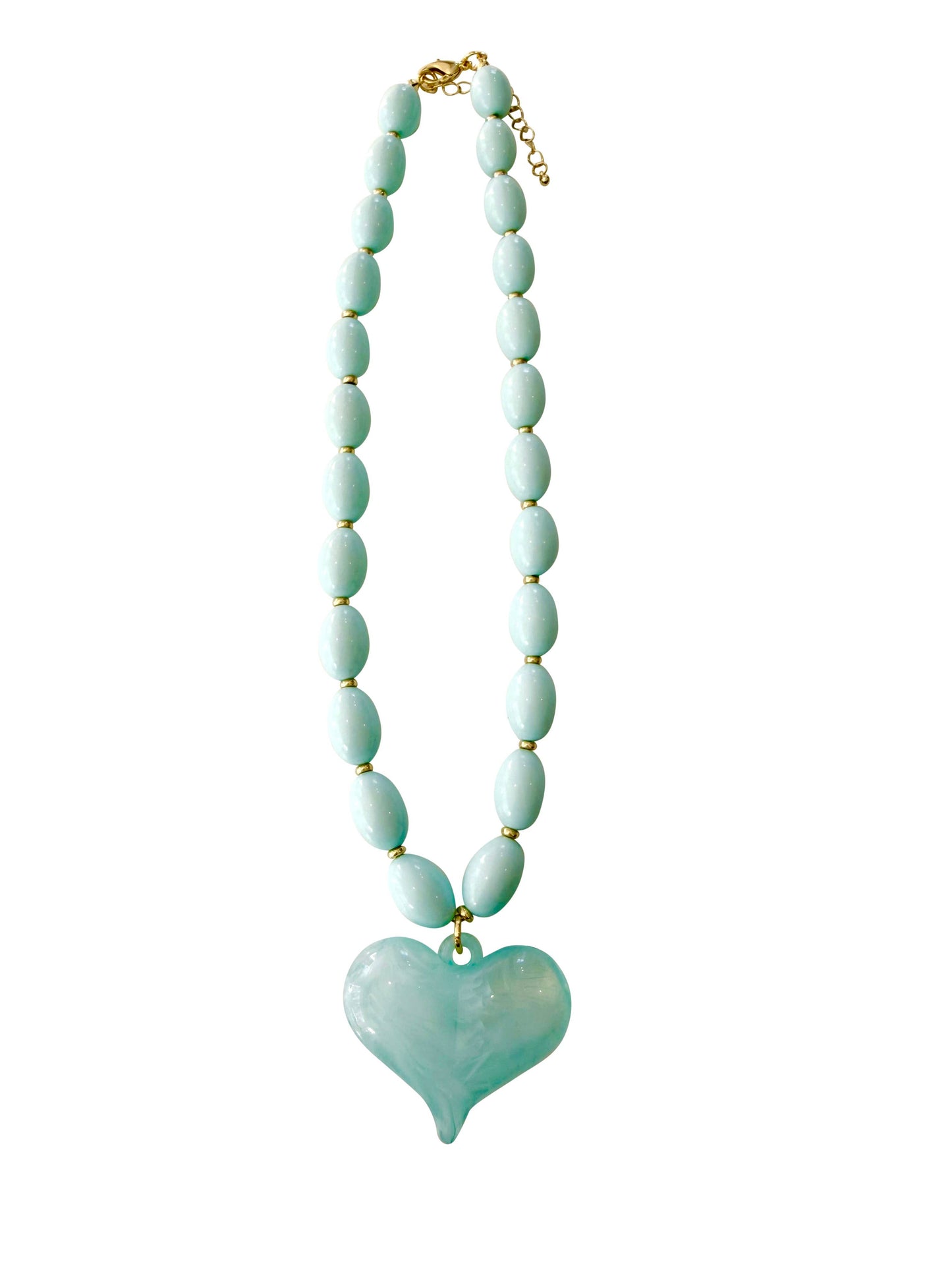 Roxie Necklace with Heart Charm Light Blue