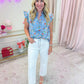 Casey Floral Flutter Blouse