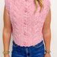 Rosette Cable Knit Sweater Vest