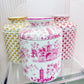 Porcelain Round Tissue Box Pink Fishnet