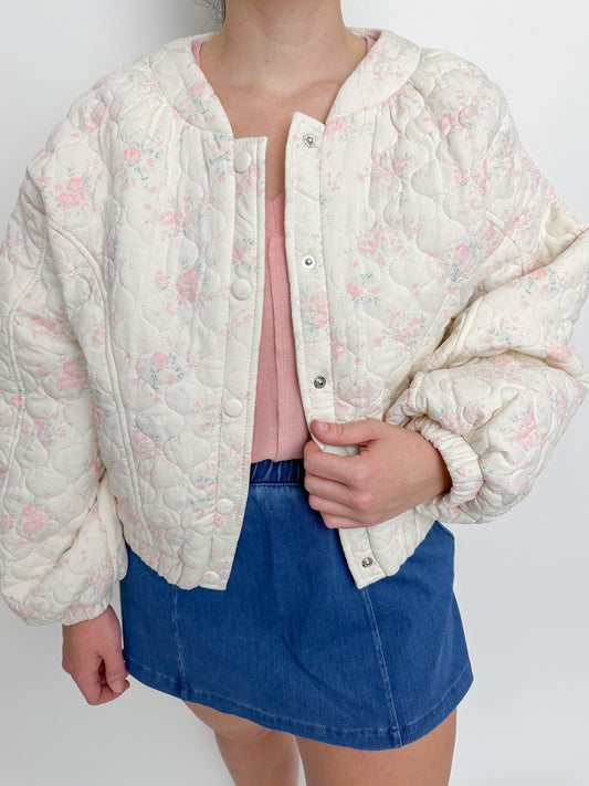 Haven Floral Quilted Bomber Jacket