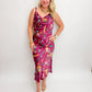 Wine Down Floral Midi Dress