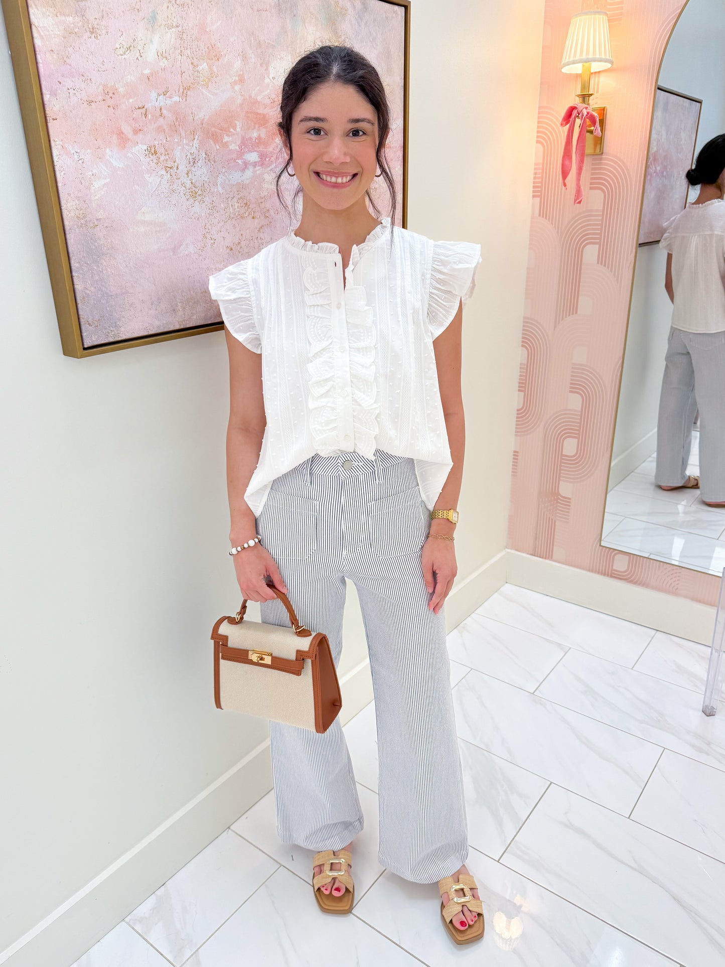 Sweet Spring Swiss Dot Blouse