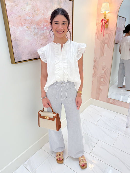 JBD Stripe Patch Pocket Wide Leg