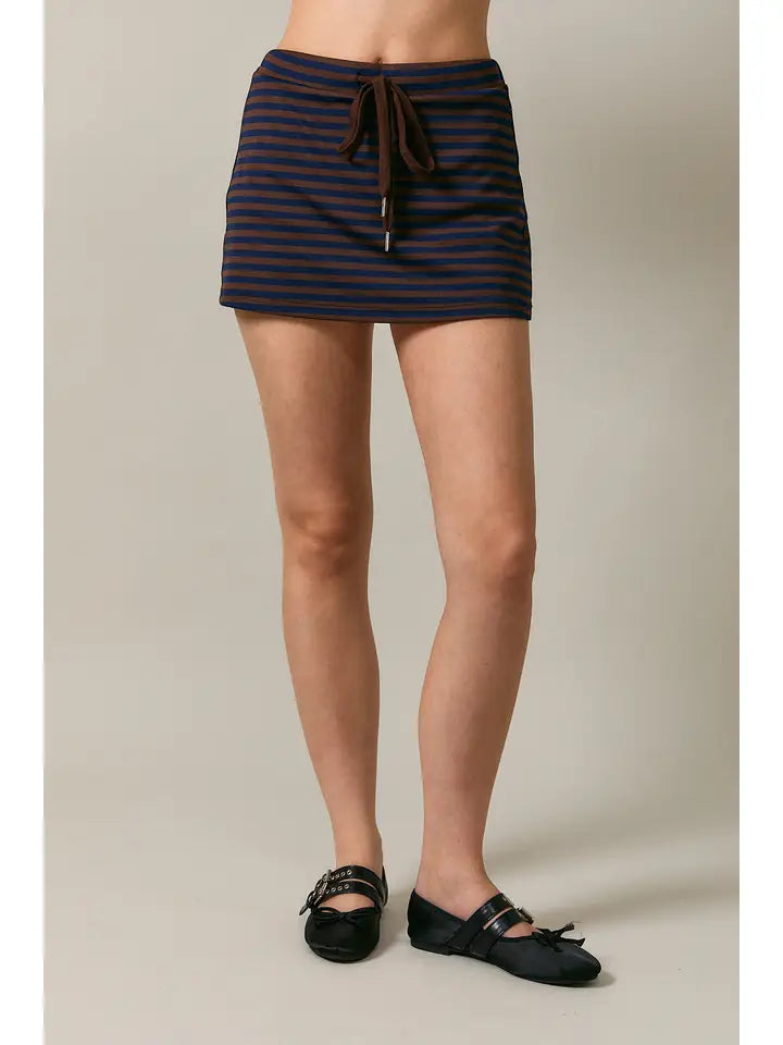 Downtown Striped Mini Skort
