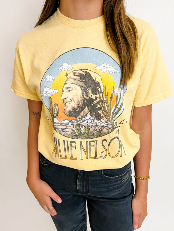 Willie Nelson in the Sky Thrifted Tee