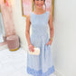 Block Print Smock Top Maxi Dress