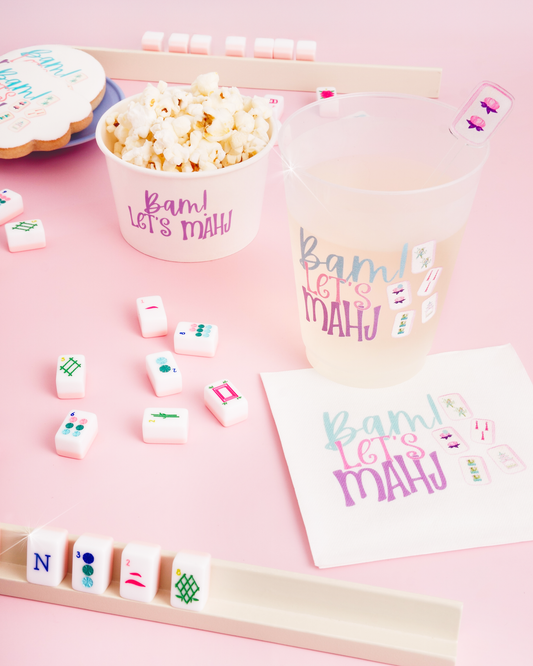 Bam Let's Mahj 16 oz Shatterproof Cups-Set of 8