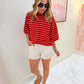 Oversized Striped Short Sleeve Top
