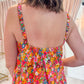 Painted Floral Scoop Back Maxi Dress