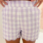 Lavender Scallop Hem Shorts