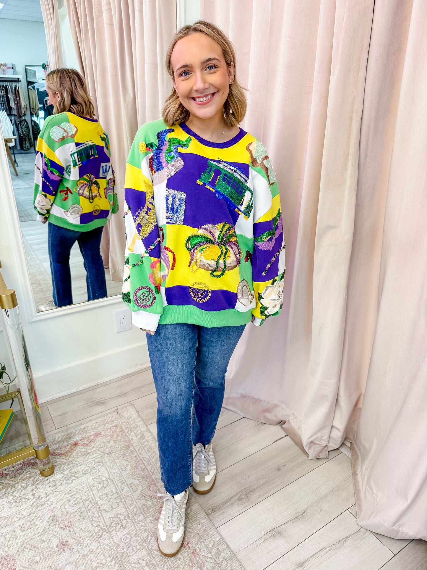 Checkered Mardi Gras Icon Sweatshirt