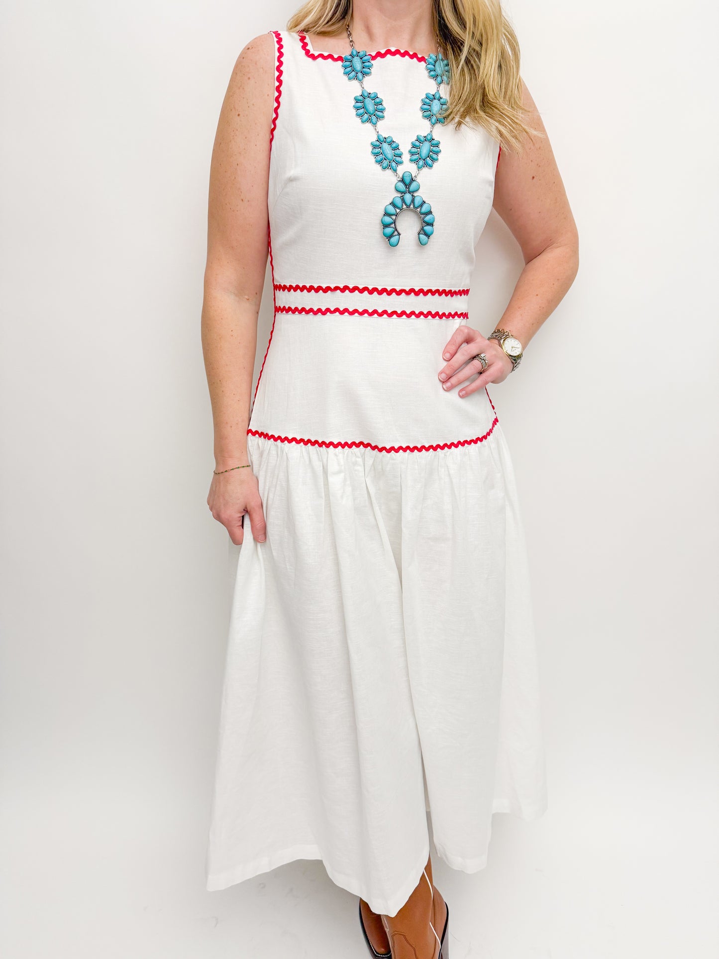 Juanita RicRac Trim Midi Dress