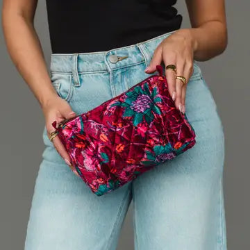Multicolored Floral Travel Pouch