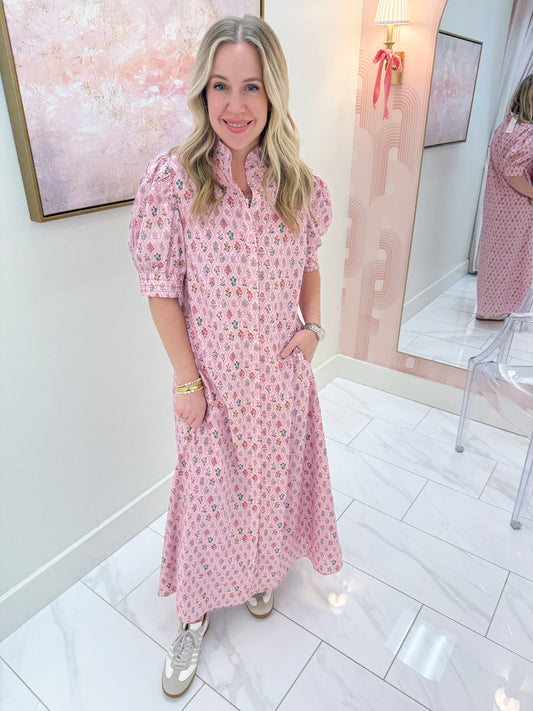 Bridget Button Front Maxi Dress