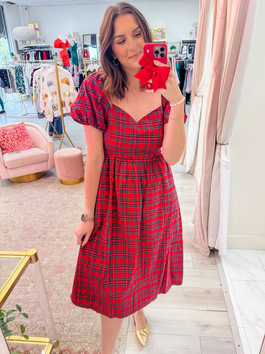 Alessi Plaid Midi Dress