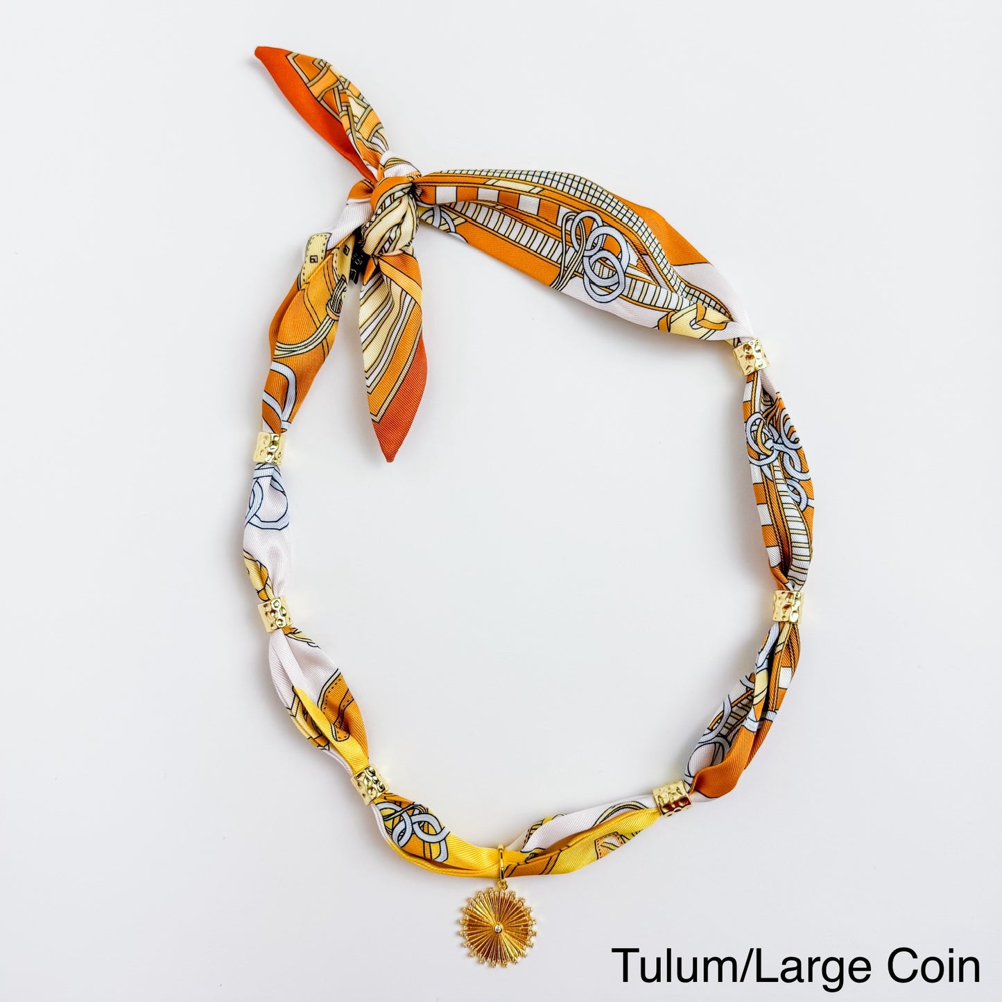 Gold Spacer Scarf Necklace