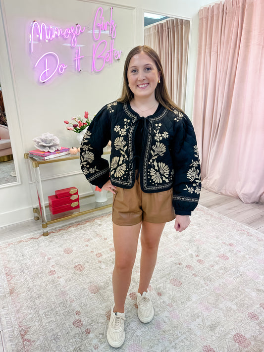 Emmalyn Quilted Embroidered Jacket